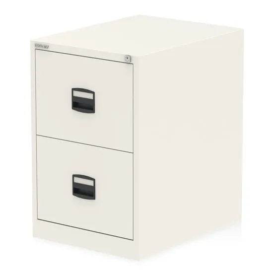 Qube by Bisley 2-Drawer Filing Cabinet - Chalk White, Steel product