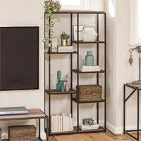 Quebec 5-Shelf Bookcase - Weathered Oak