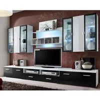 Quebec Entertainment Unit with LED - Black, High Gloss