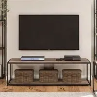 Quebec TV Stand with Storage - Weathered Oak