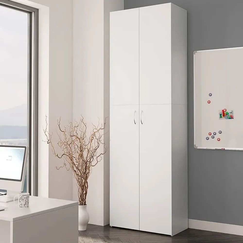 Quilcene 190cm Office Cabinet - White, Engineered Wood