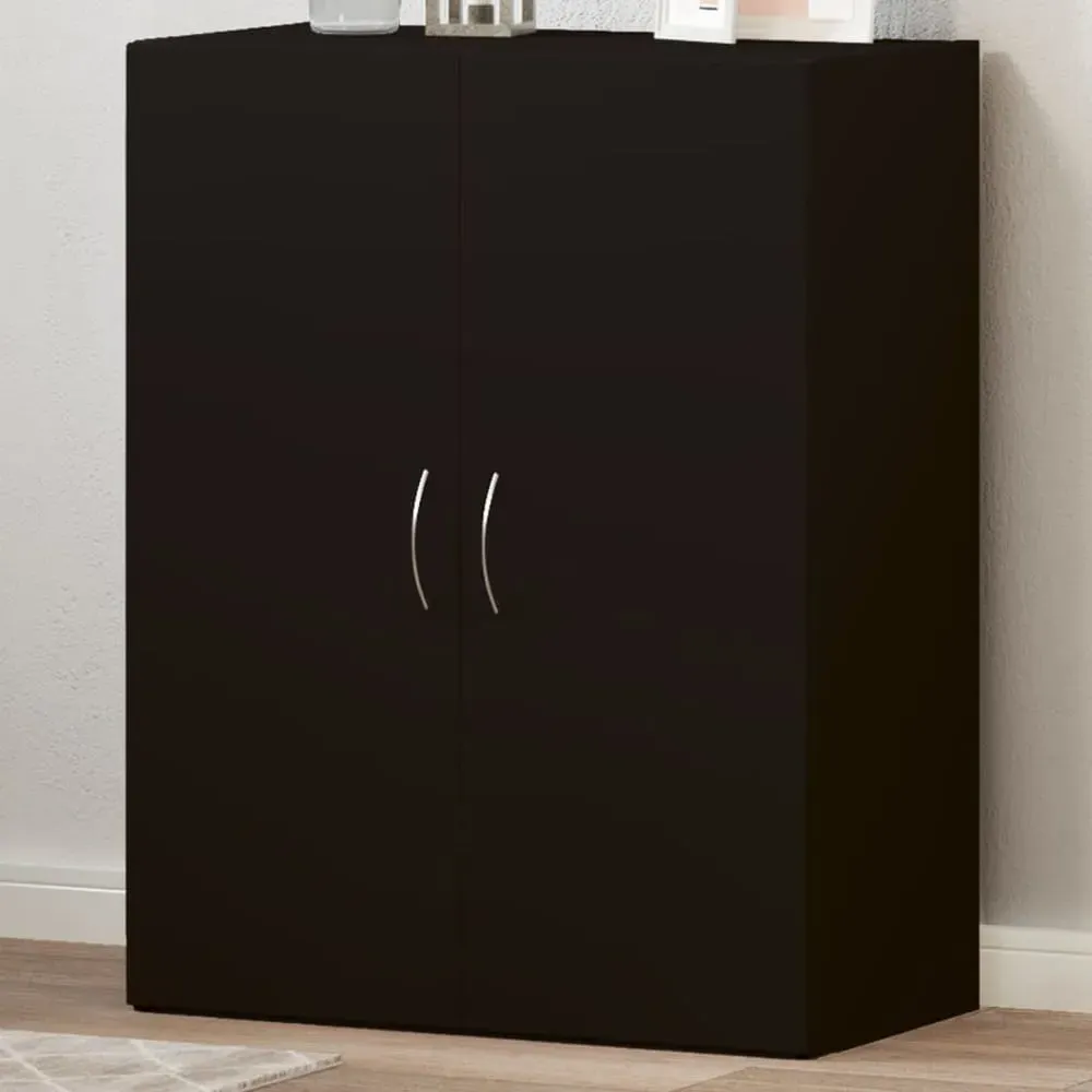 Quilcene Office Cabinet - Black, Engineered Wood