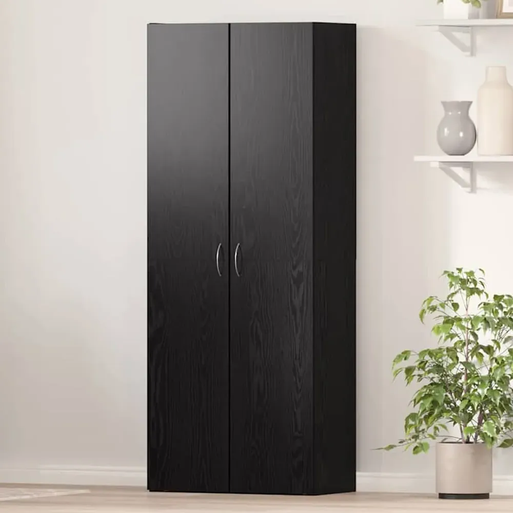 Quilcene Office Cabinet - Black, Engineered Wood