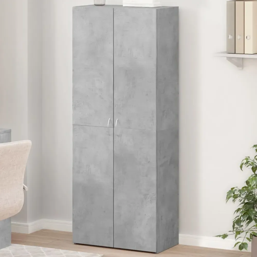 Quilcene Office Cabinet - Concrete Grey, Engineered Wood