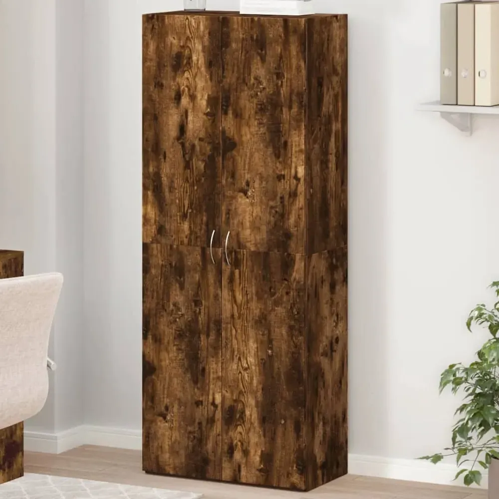 Quilcene Office Cabinet - Smoked Oak, Engineered Wood