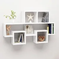 Quillon Car-Shaped Wall Shelf - White, Engineered Wood