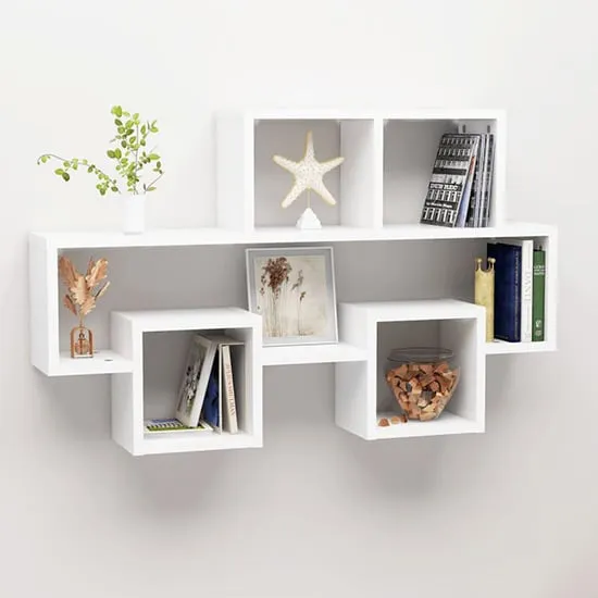 Quillon Car-Shaped Wall Shelf - White, Engineered Wood