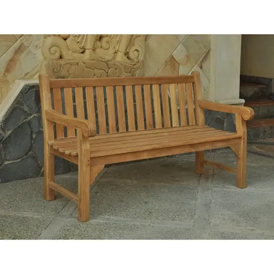 Quin 3-Seater Wooden Bench - Teak image