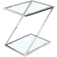 Quin Lamp Table - Clear Glass, Silver Stainless Steel alternate view
