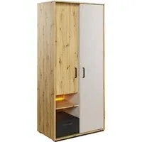 Quincy 2-Door Wardrobe with LED - Artisan Oak