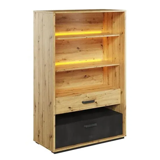 Quincy 2-Shelf Bookcase with Storage - Artisan Oak