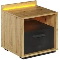 Quincy Bedside Cabinet with LED - Artisan Oak