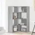 Quincy Corner Bookcase with 8 Shelves - Grey, Engineered Wood