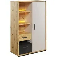 Quincy Storage Cabinet with LED - Artisan Oak