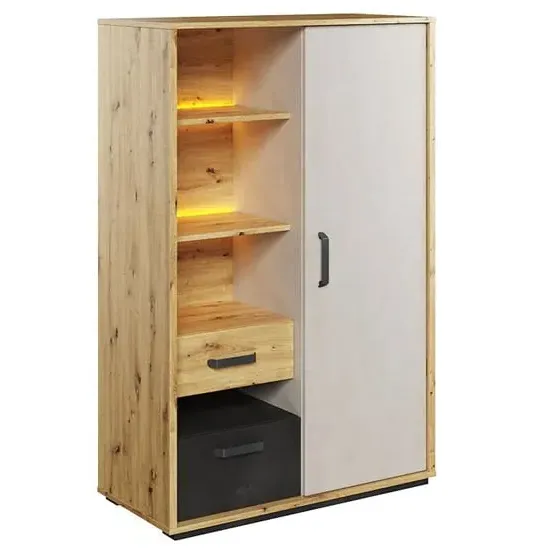 Quincy Storage Cabinet with LED - Artisan Oak