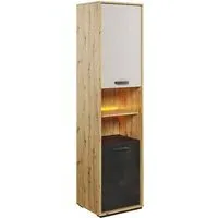 Quincy Tall Storage Cabinet with LED - Artisan Oak