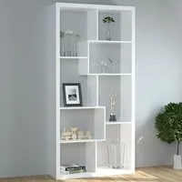 Quinto High Gloss Shelving Unit - White, MDF