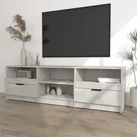 Qusay TV Stand with 2 Drawers - Concrete Effect, Engineered Wood