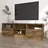 Qusay TV Stand with 2 Drawers - Smoked Oak, Engineered Wood