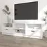 Qusay TV Stand with 2 Drawers - White, Engineered Wood