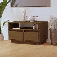 Qwara TV Stand with 2 Drawers - Brown, Pine Wood