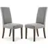 Rabat Dining Chairs with Stud Detail - Silver Grey, Walnut