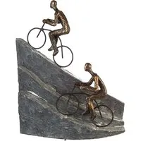 Racing Bicycle Riders Sculpture - Antique Bronze, Grey alternate view