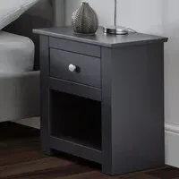Raddix Bedside Cabinet with Drawer - Anthracite