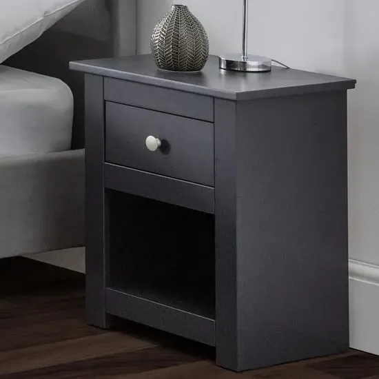 Raddix Bedside Cabinet with Drawer - Anthracite image