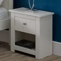 Raddix Bedside Cabinet with Drawer - White