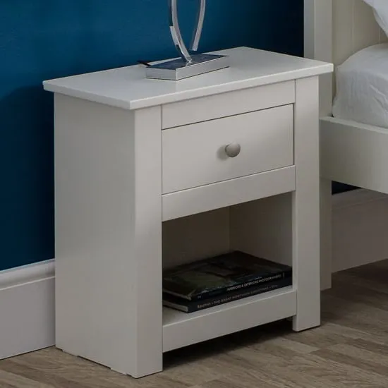 Raddix Bedside Cabinet with Drawer - White image