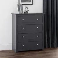 Raddix Chest of Drawers with 4 Drawers - Anthracite