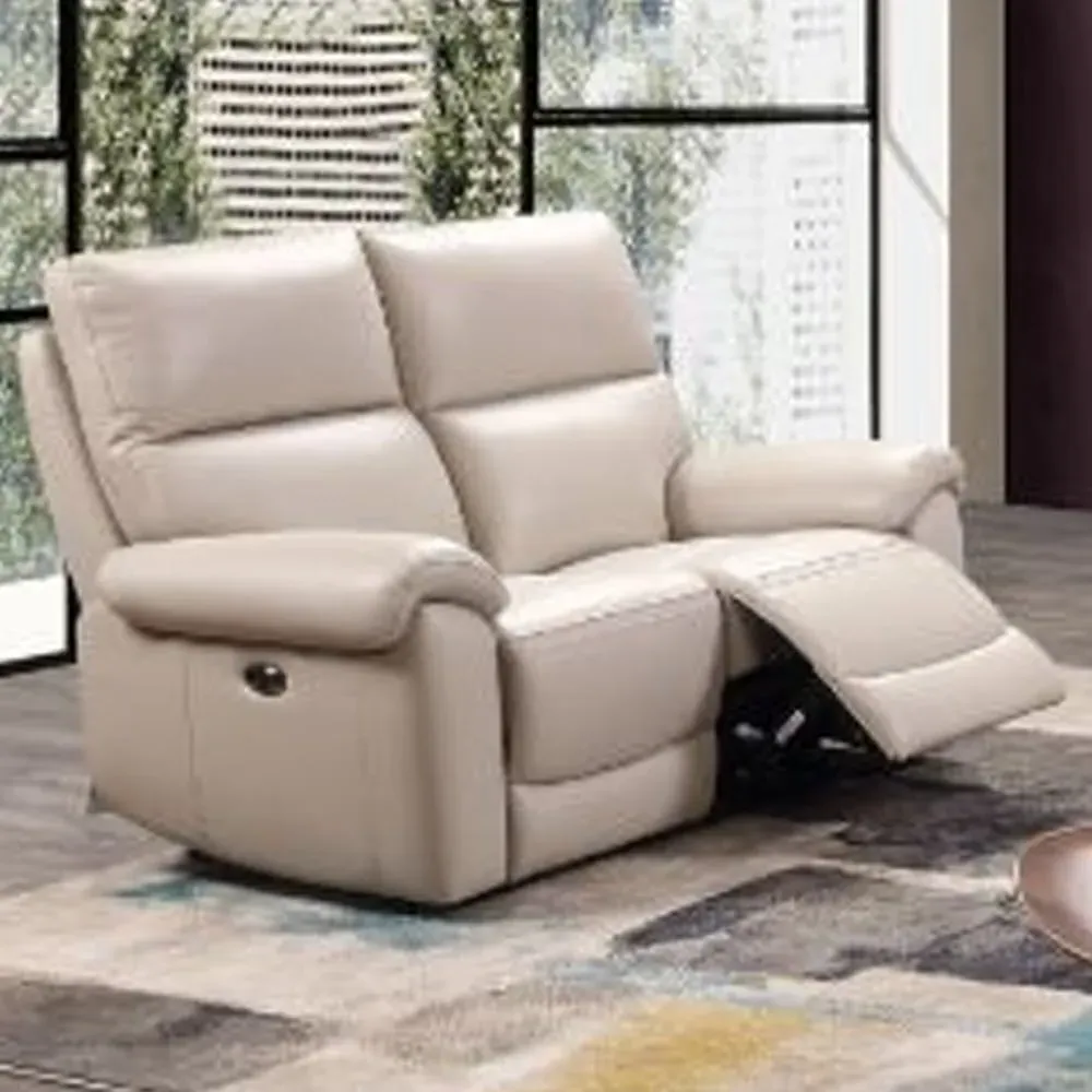 Radford 2-Seater Electric Recliner Sofa - Chalk, Leather image