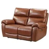 Radford 2-Seater Electric Recliner Sofa - Saddle, Leather