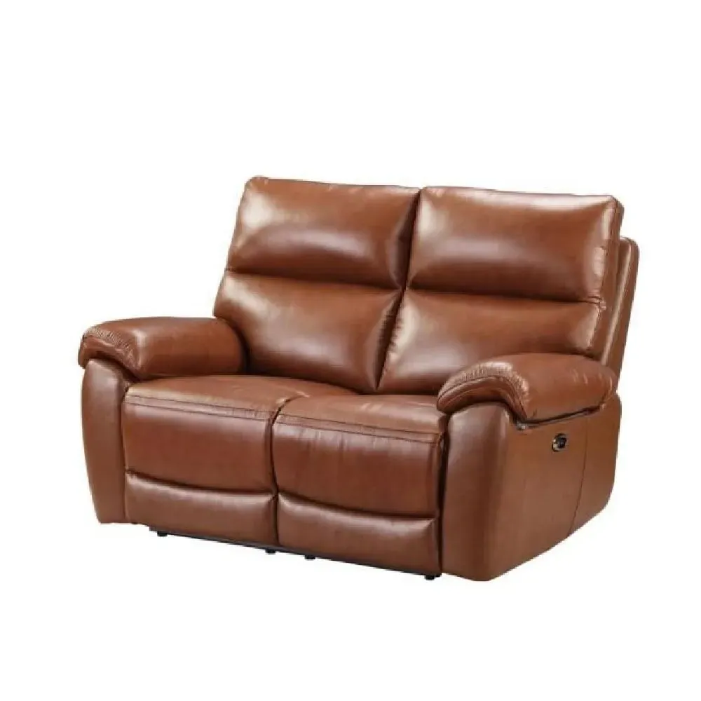 Radford 2-Seater Electric Recliner Sofa - Saddle, Leather