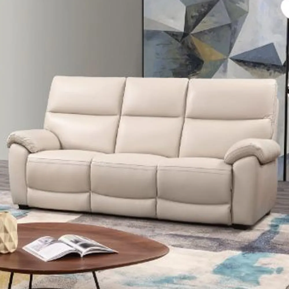 Radford 3-Seater Electric Recliner Sofa - Chalk, Leather