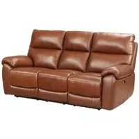 Radford 3-Seater Electric Recliner Sofa - Saddle, Leather