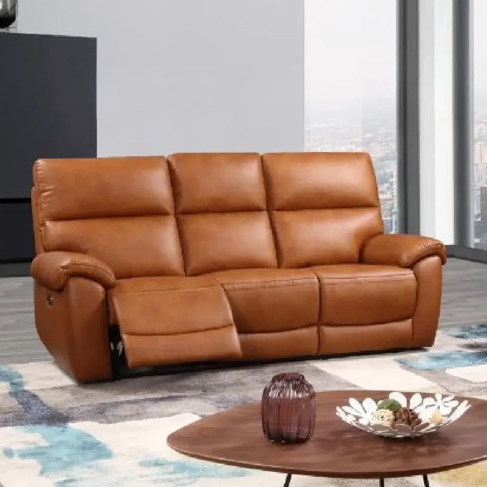 Radford 3-Seater Sofa - Tan, Leather