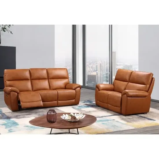 Radford 3+2 Seater Electric Recliner Sofa Set - Tan, Leather