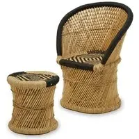 Radford Kids Chair and Stool - Black, Bamboo