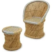 Radford Kids Chair and Stool - Grey, Bamboo