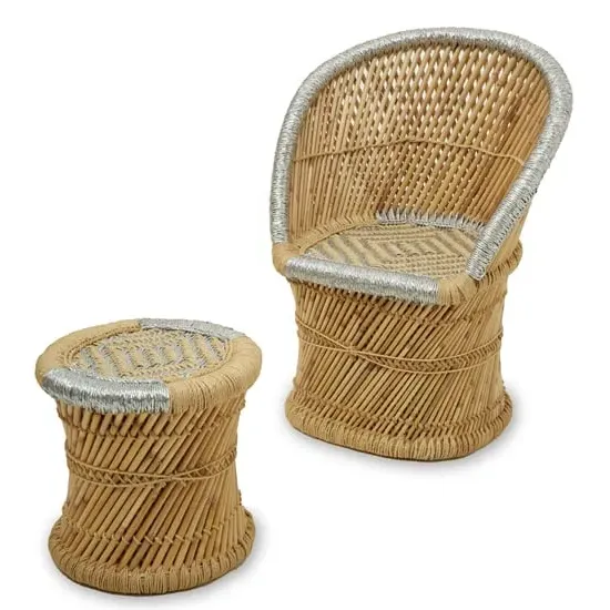 Radford Kids Chair and Stool - Grey, Bamboo