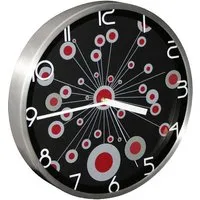Radial Wall Clock - Red, Steel
