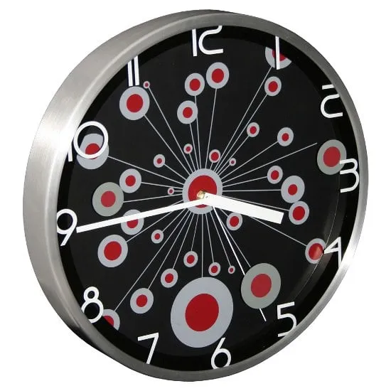 Radial Wall Clock - Red, Steel image