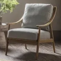 Radiant Fabric Armchair with Wooden Frame - Natural