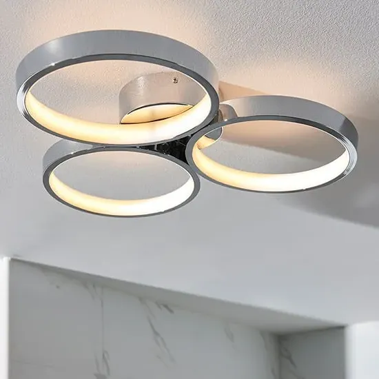 Radius LED 3 Lights Semi Flush Ceiling Light - Chrome