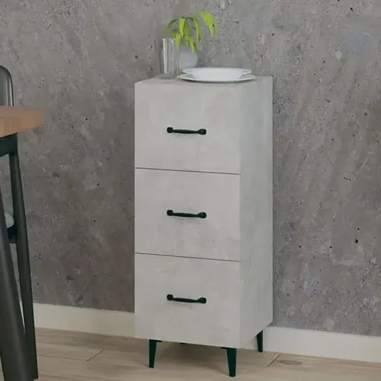 Radko 3 Drawer Chest - Concrete Effect, Engineered Wood