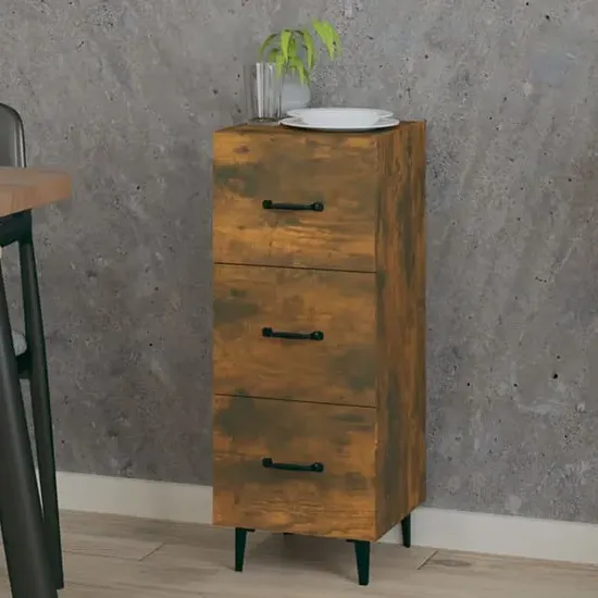 Radko 3 Drawer Chest - Smoked Oak, Engineered Wood