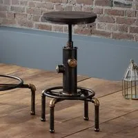 Raewyn Pipework Bar Stool - Brushed Copper, Rustic Elm alternate view