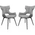 Rafael Swivel Dining Chairs In Pair - Grey, Fabric